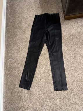 Blank NYC split front seam black faux leather pants